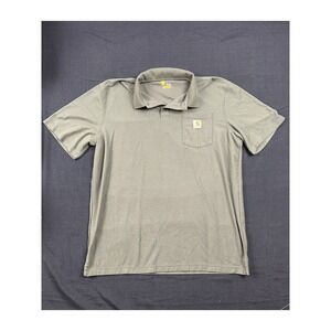 Carhartt Mens XL Tall Olive Green Original Fit Short Sleeve Pocket Polo Shirt